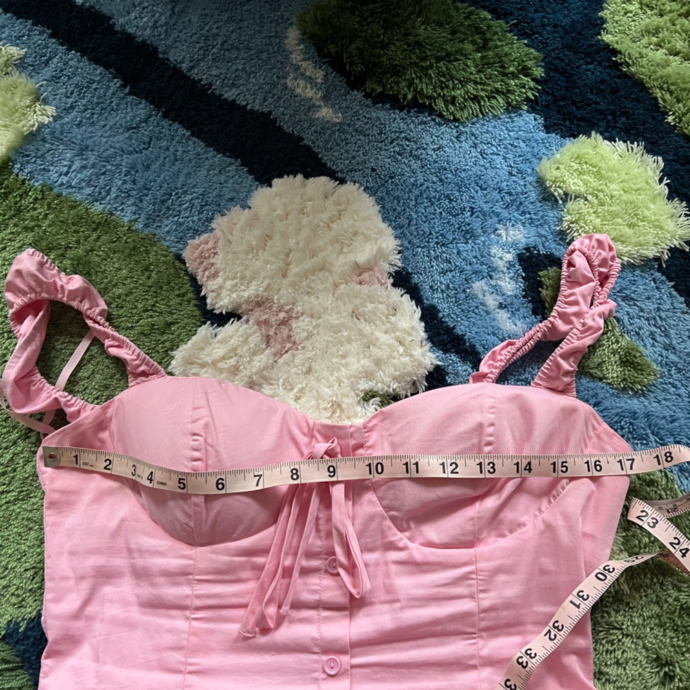 Pink Ruffled Strap Dress - Picture 5 of 7